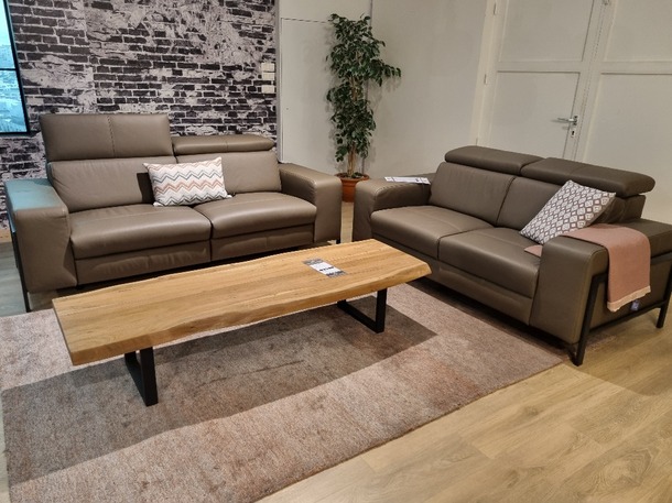 Henders & Hazel Napels lederen salon (driezit met relaxen + vaste tweezit) - 0